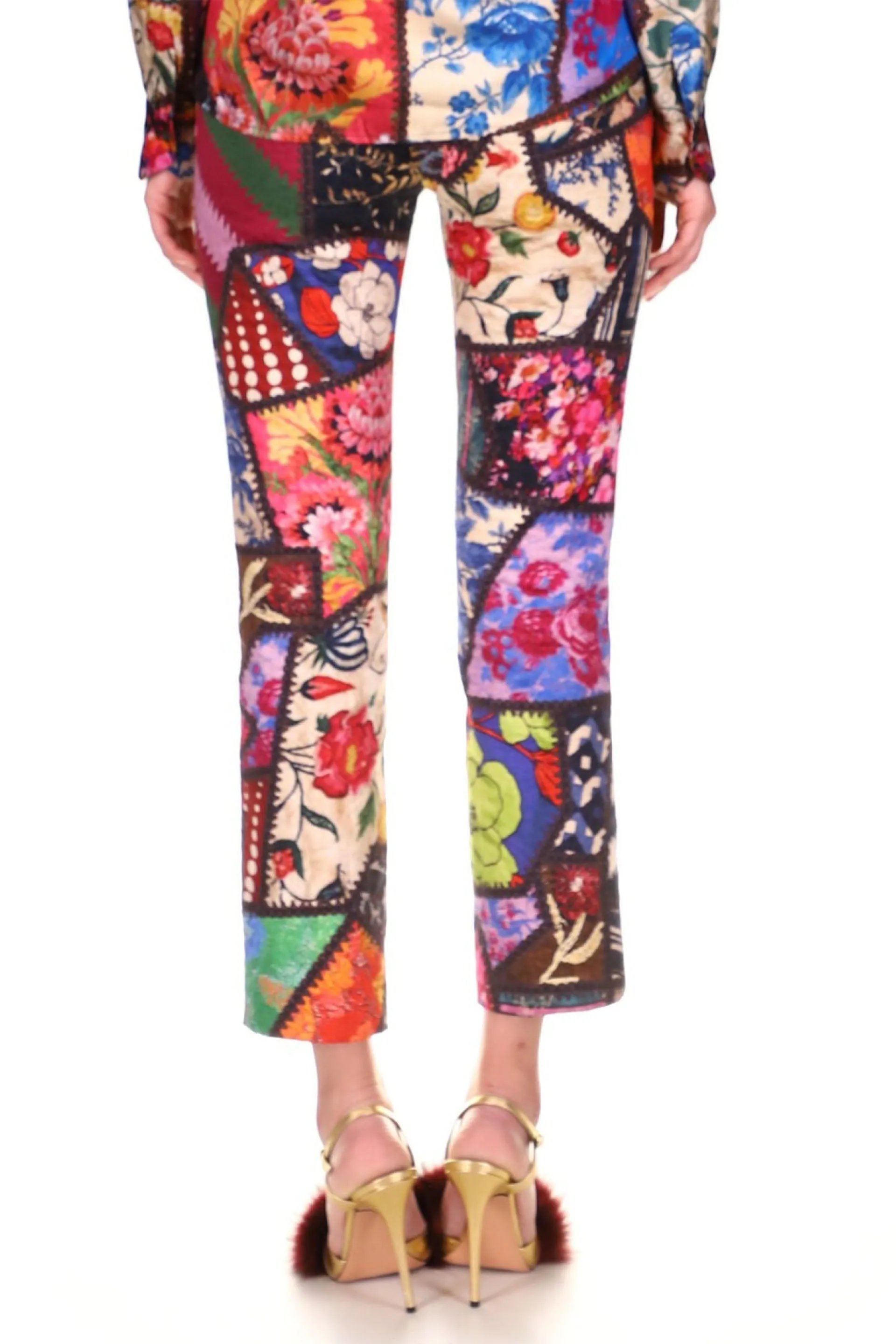 'HOTCH POTCH CRAZY QUILT' SLIM TROUSER