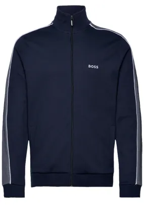 Hugo Boss Full Zip Contrast Logo Tracktop Navy