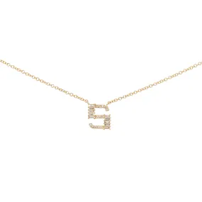 Initial Baguette Diamond Necklaces