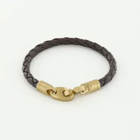 JOURNEY SINGLE WRAP LEATHER BRACELET - BROWN + MATTE BRASS BRUMMELS