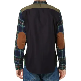 Junya Watanabe MAN Tartan Panelled OvershirtNavy, Green & Brown