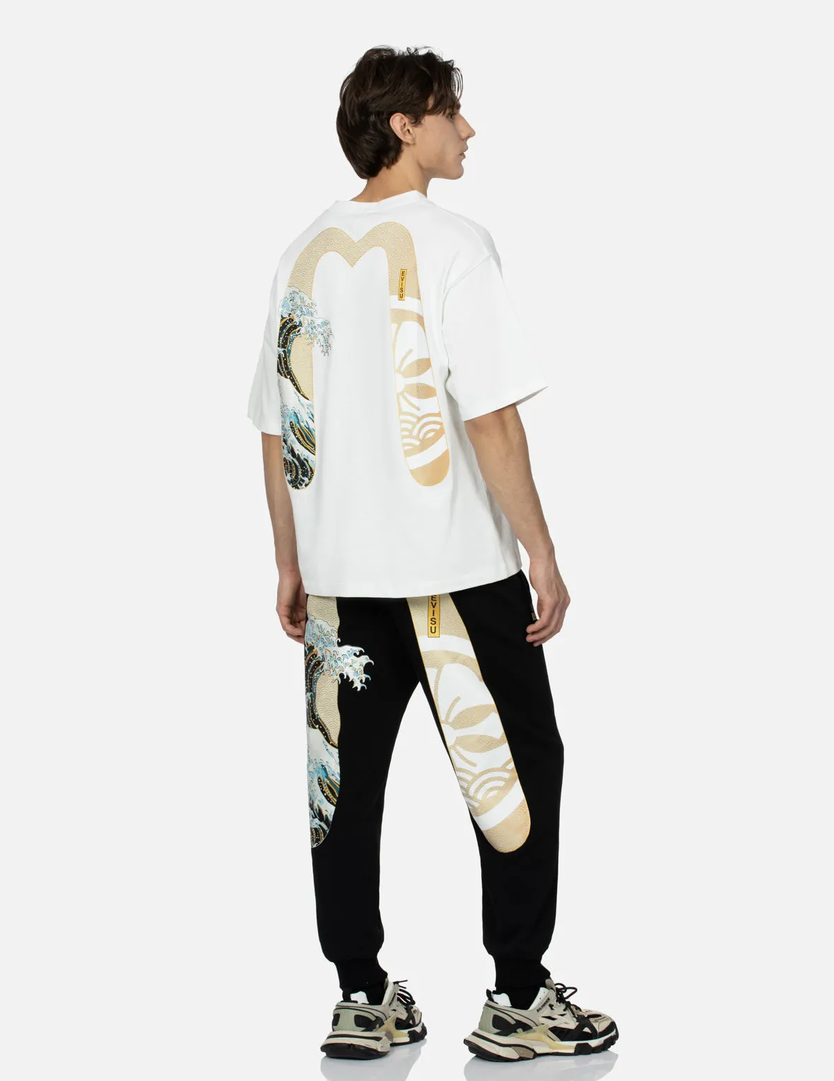 Kamon and The Great Wave Daicock Print Relax Fit Sweatpants