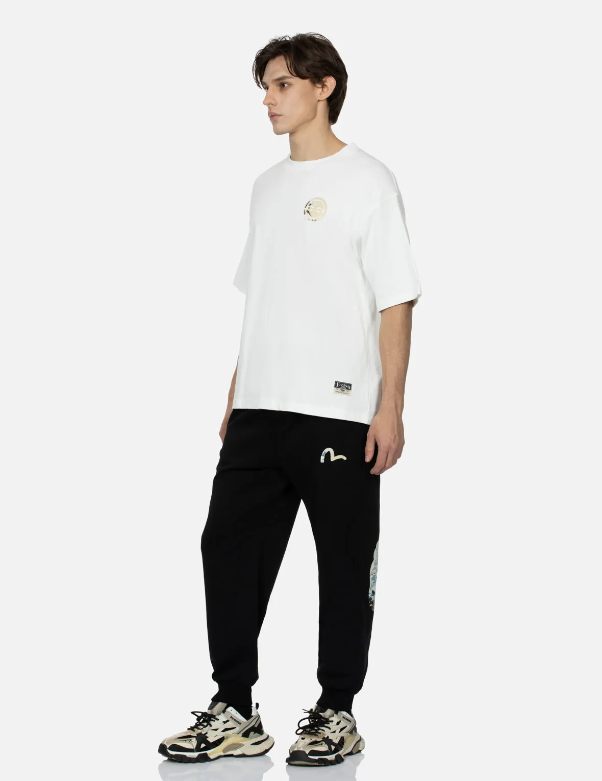 Kamon and The Great Wave Daicock Print Relax Fit Sweatpants