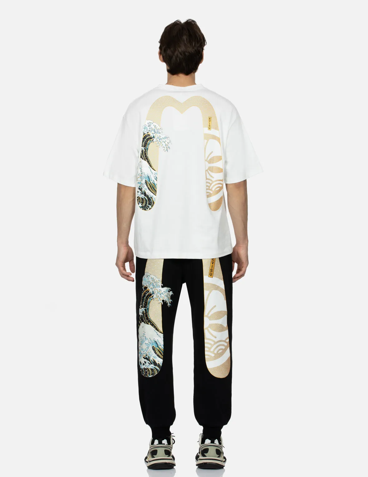 Kamon and The Great Wave Daicock Print Relax Fit Sweatpants