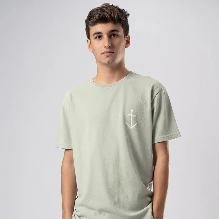 La Paz Man Dantaz T-Shirt Light Mint Green and Ecru White