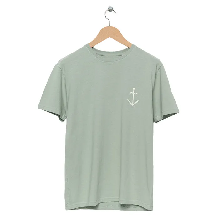 La Paz Man Dantaz T-Shirt Light Mint Green and Ecru White