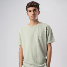 La Paz Man Dantaz T-Shirt Light Mint Green and Ecru White