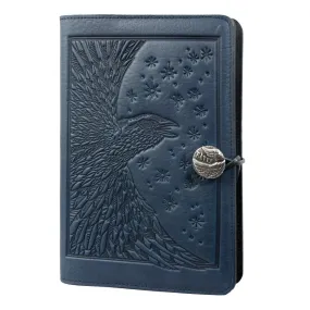 Large Leather Journal - Raven in Navy