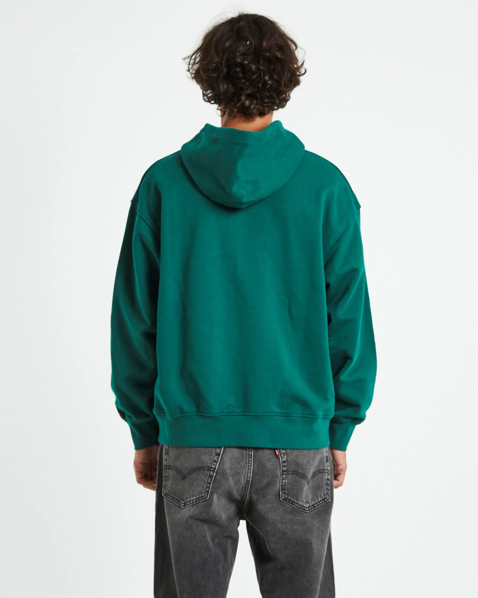 Levis Relaxed Graphic Olde English Hoodie Evergreen