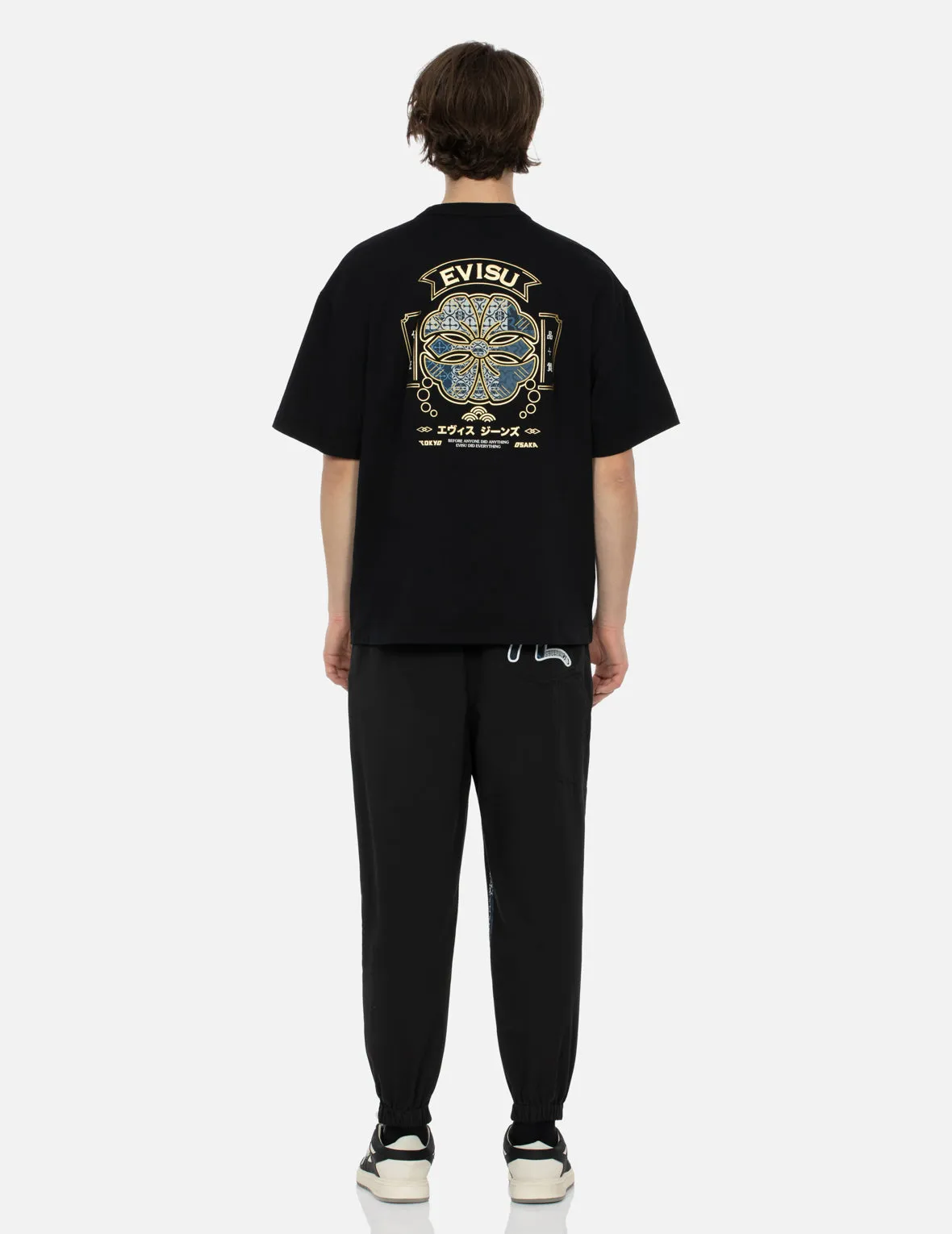 Logo and Seagull Patchwork Appliqué Loose Fit Joggers