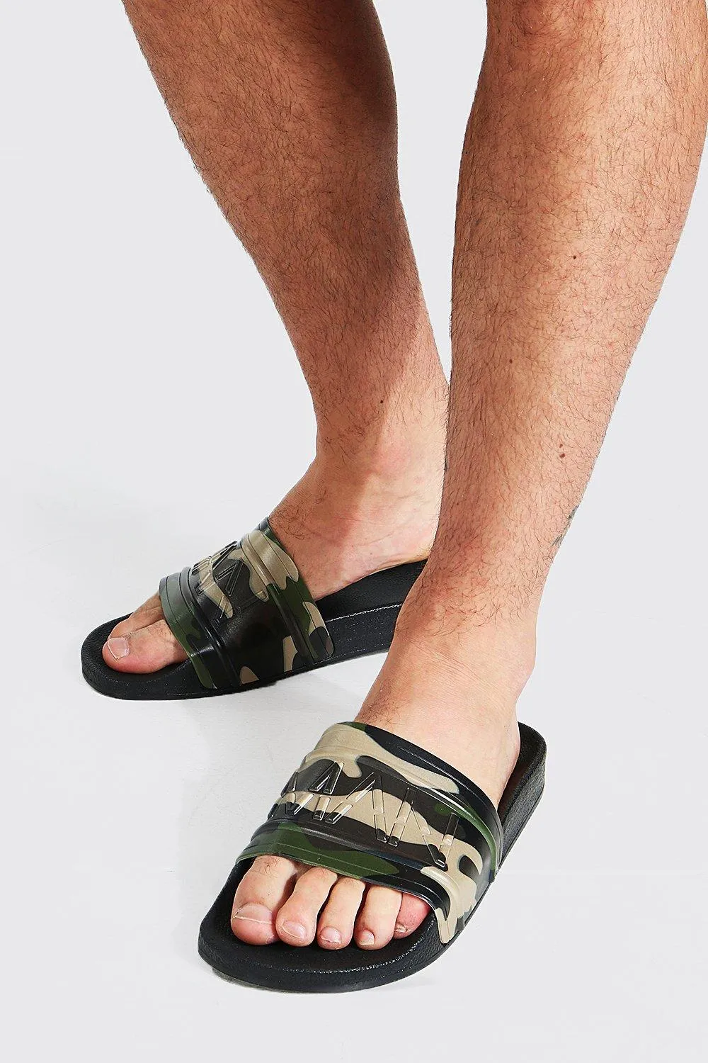 Man Dash Camo Print Sliders