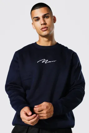 Man Signature Oversized Sweatshirt | boohooMAN UK