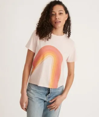 Marine Layer - GRAPHIC TRIBLEND CROP TEE - Warm Wave