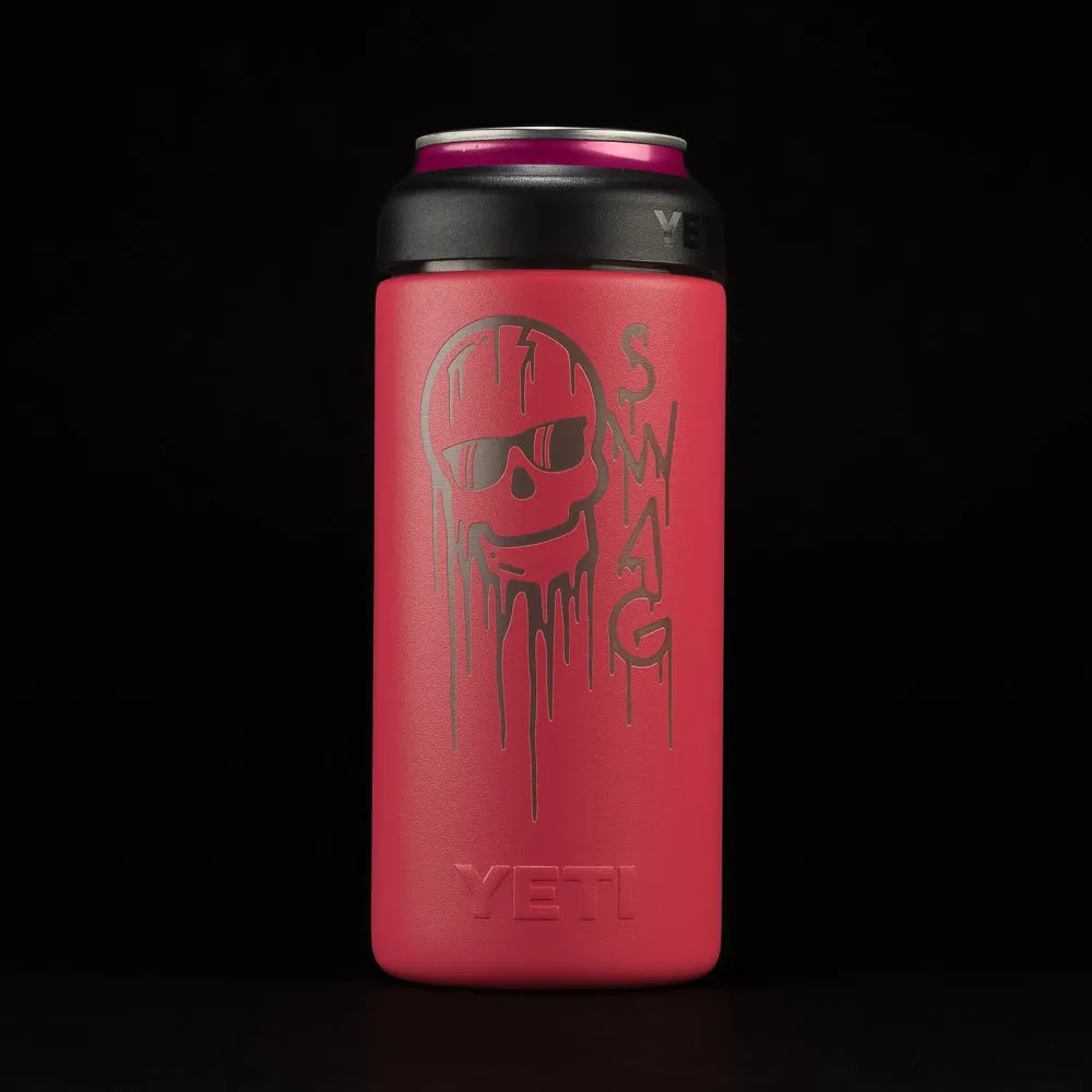 Melting Skull Tropical Pink Yeti Slim Colster