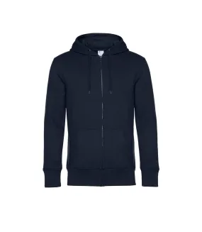 Mens full zip hoodie navy B&C