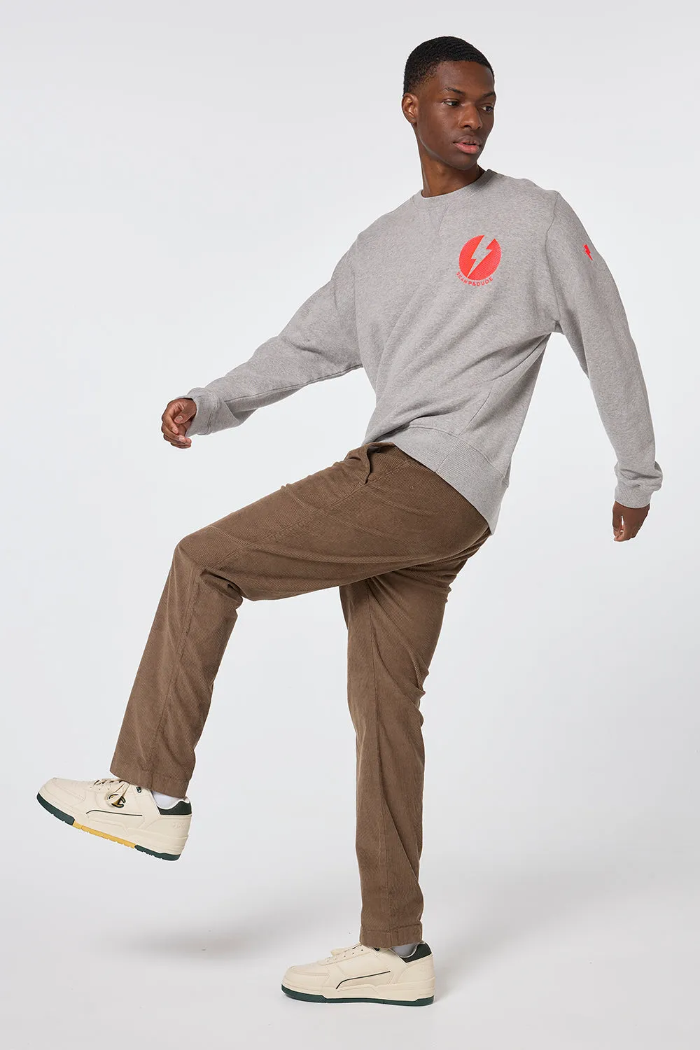 Men's Grey Marl Graphic Bolt Placement Sweatshirt