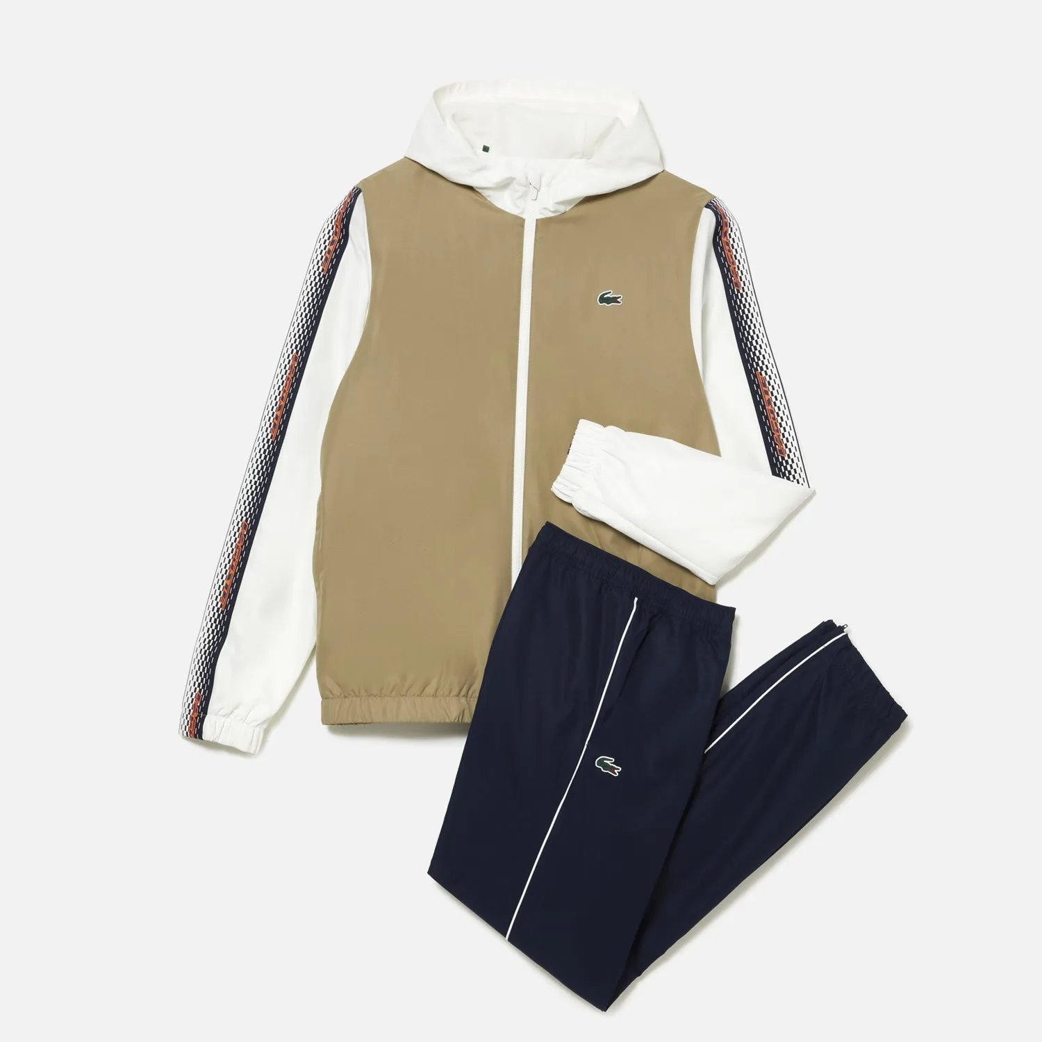 Men's Lacoste Full Tracksuit - Beige Blue