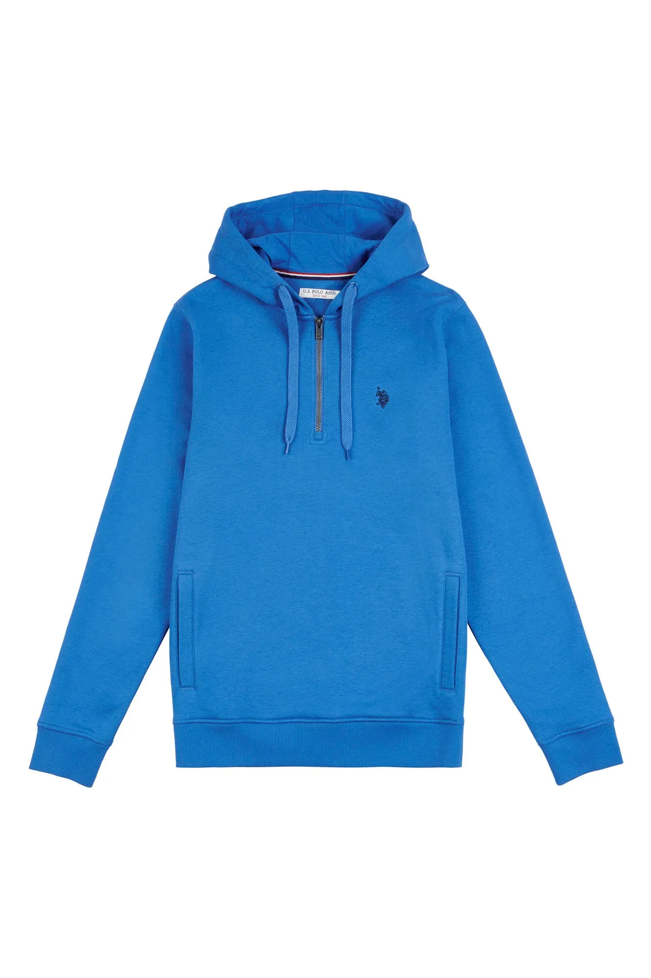 Mens Quarter Zip Hoodie in True Blue