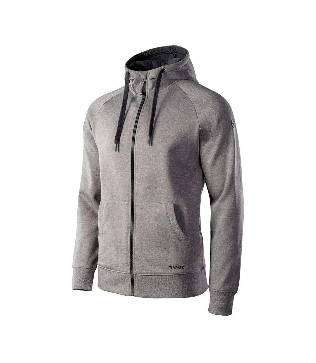 Mens selan full zip hoodie grey melange Hi-Tec