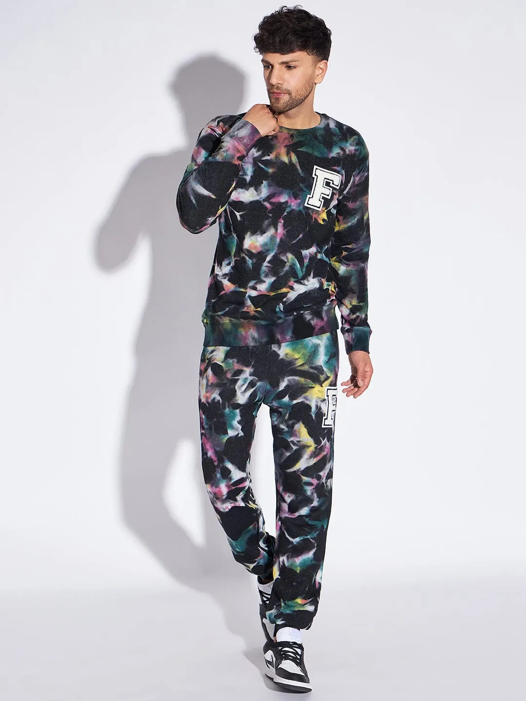 Multicolour Tie Dye Sweatshirt & Jogger Combo Tracksuit