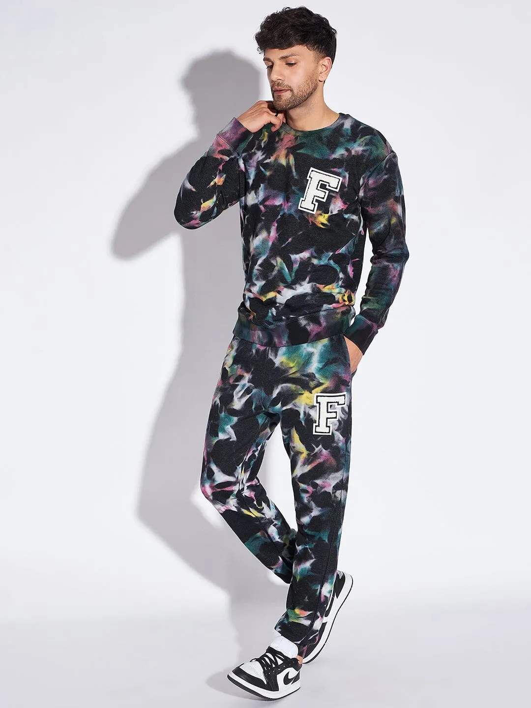 Multicolour Tie Dye Sweatshirt & Jogger Combo Tracksuit