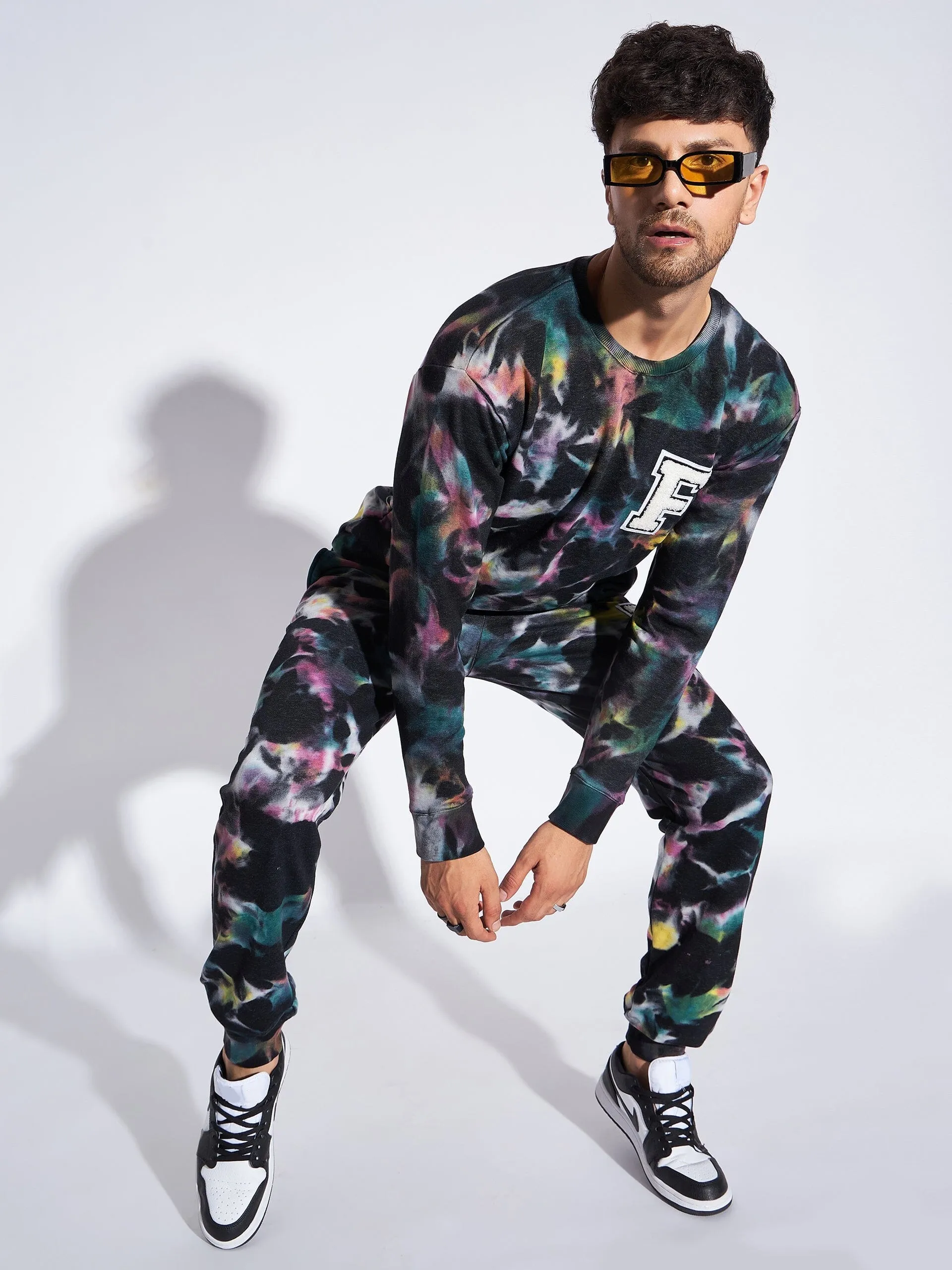 Multicolour Tie Dye Sweatshirt & Jogger Combo Tracksuit