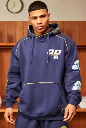 Nfl Oversized La Rams Applique Hoodie | boohooMAN UK