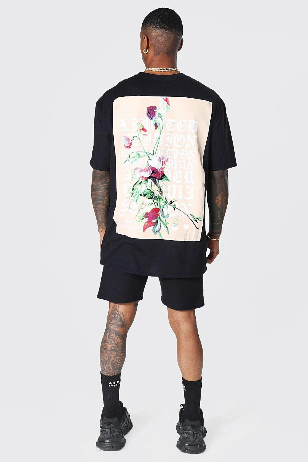 Oversized Man Ofcl Floral Graphic Short Set