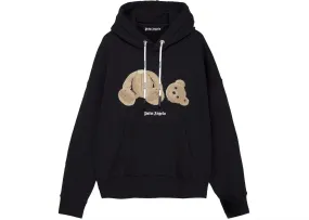 PALM ANGELS TEDDY BEAR BLACK HOODIE