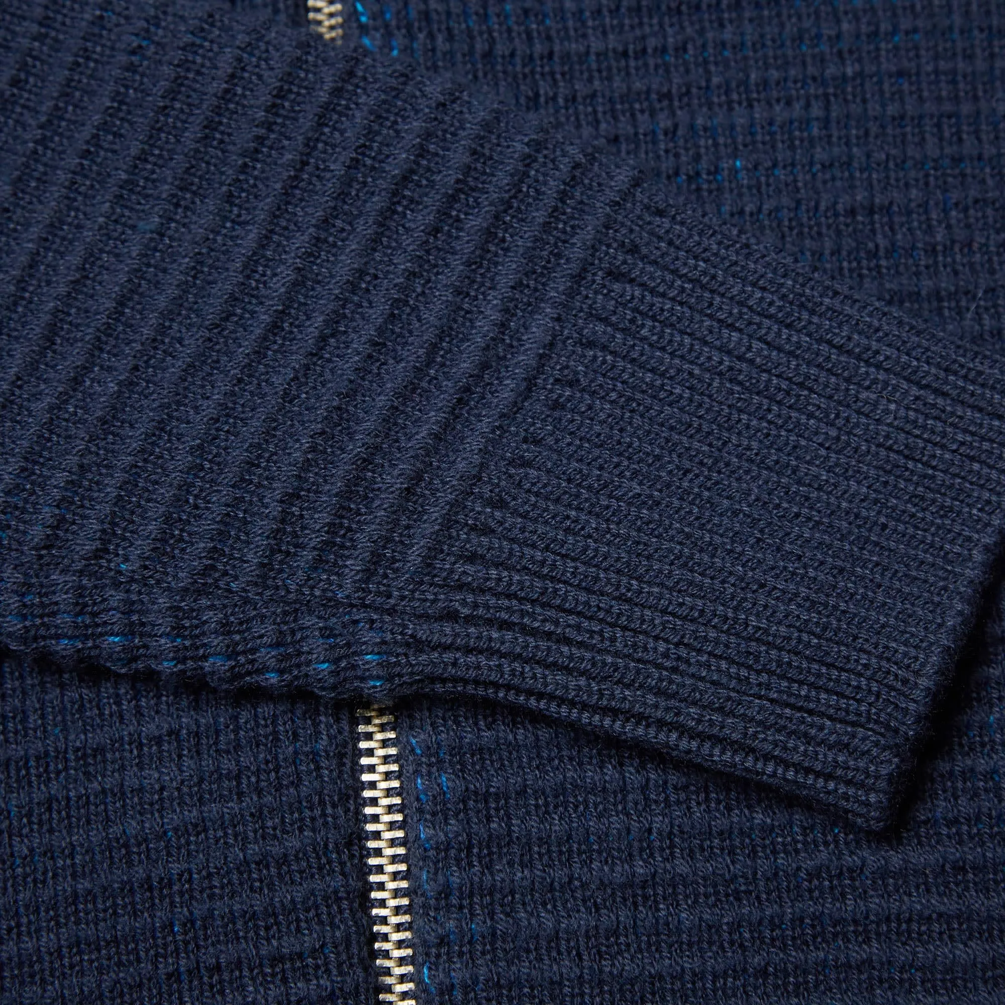 Paul Smith Ribbed Zip CardiganNavy