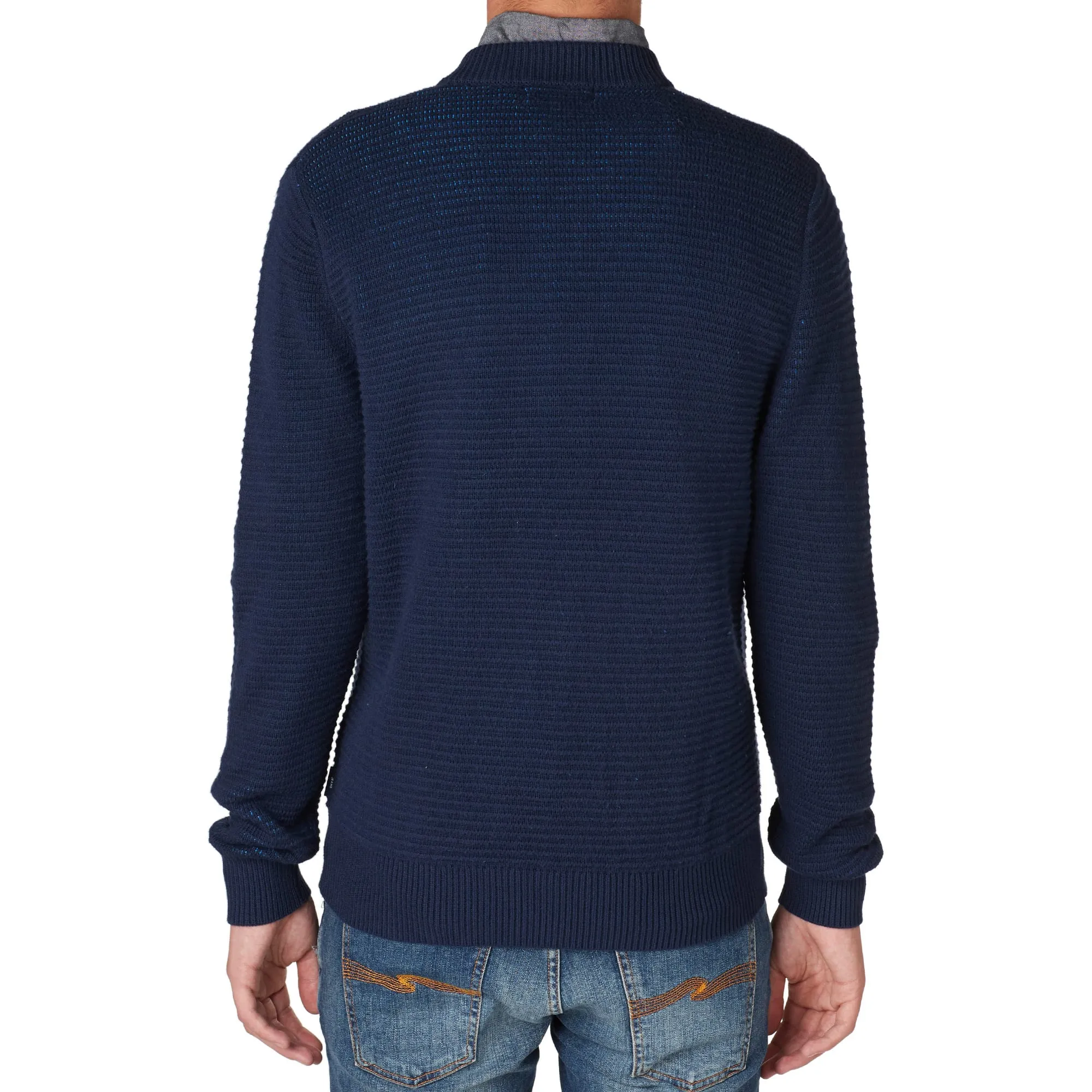 Paul Smith Ribbed Zip CardiganNavy