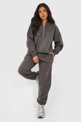 Petite Half Zip  Seam Detail Tracksuit