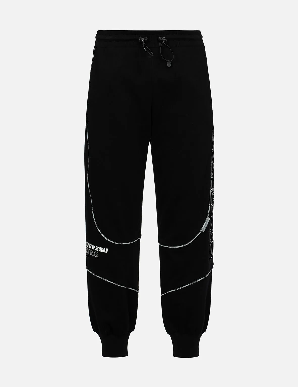 Reflective Strapped and Logo Embossed Regular Fit Sweatpants