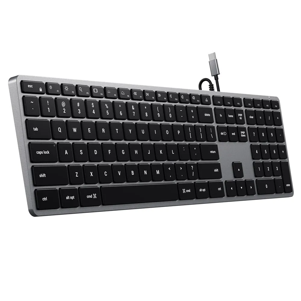 Satechi Slim W3 Wired USB-C Backlit Keyboard (Space Grey)