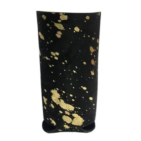 Showman Black & Gold Hair On Cowhide Slim Koozie