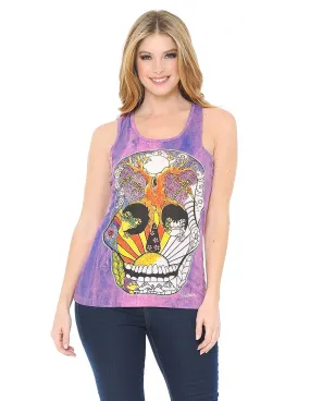 Skull and Tree of Life Cotton Tank by No Time