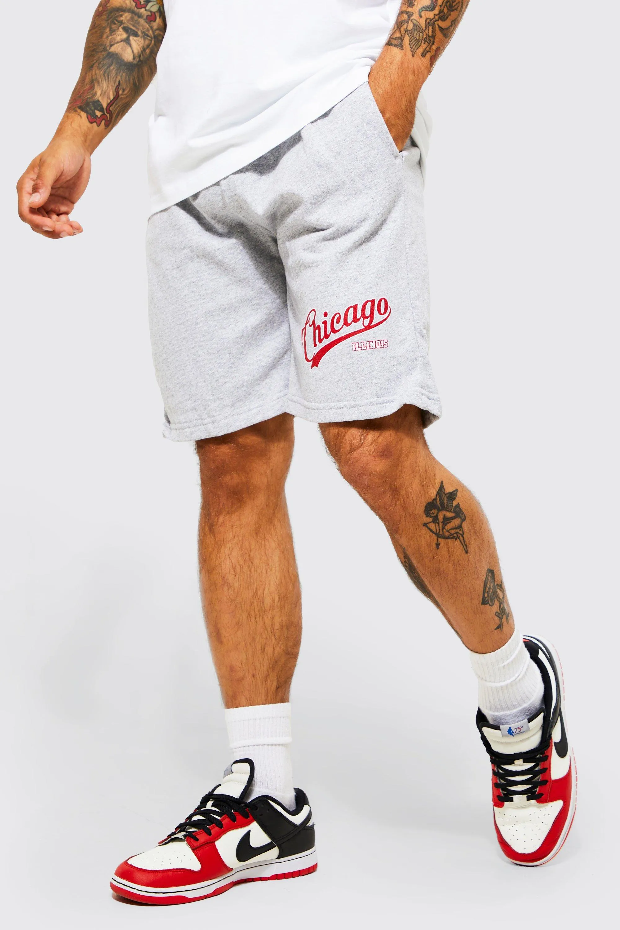 Slim Fit Chicago Varsity Jersey Shorts