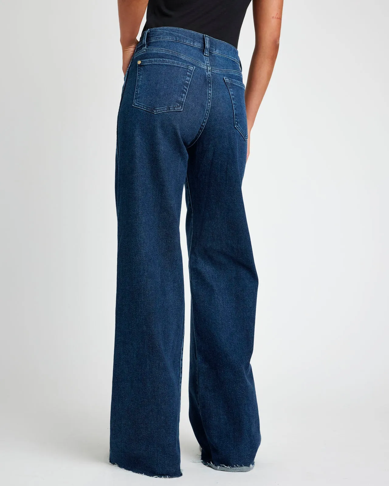 Slim Palazzo Raw Hem Jean