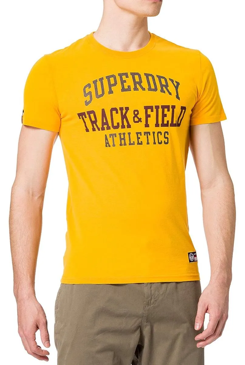 Superdry Track & Field Graphic Crew Neck T-Shirt Utah Gold