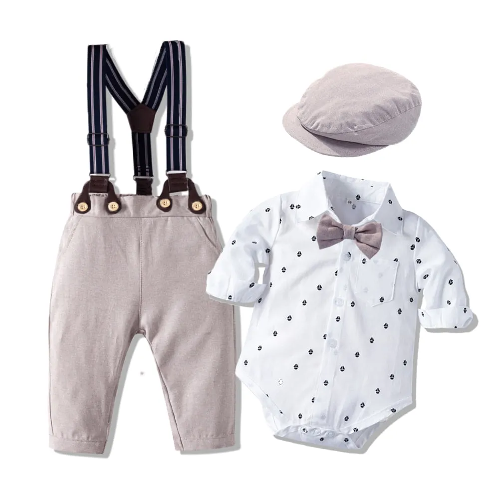 Traje para Niño y Bebe Baby Clothes Autumn Boys Suits New born Gentleman Party Costume Soft Cotton Jumpsuit More Shorts Baptism 