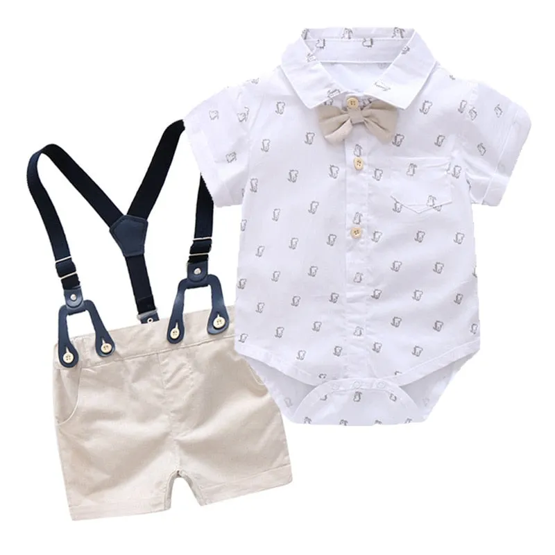 Traje para Niño y Bebe Baby Clothes Autumn Boys Suits New born Gentleman Party Costume Soft Cotton Jumpsuit More Shorts Baptism 