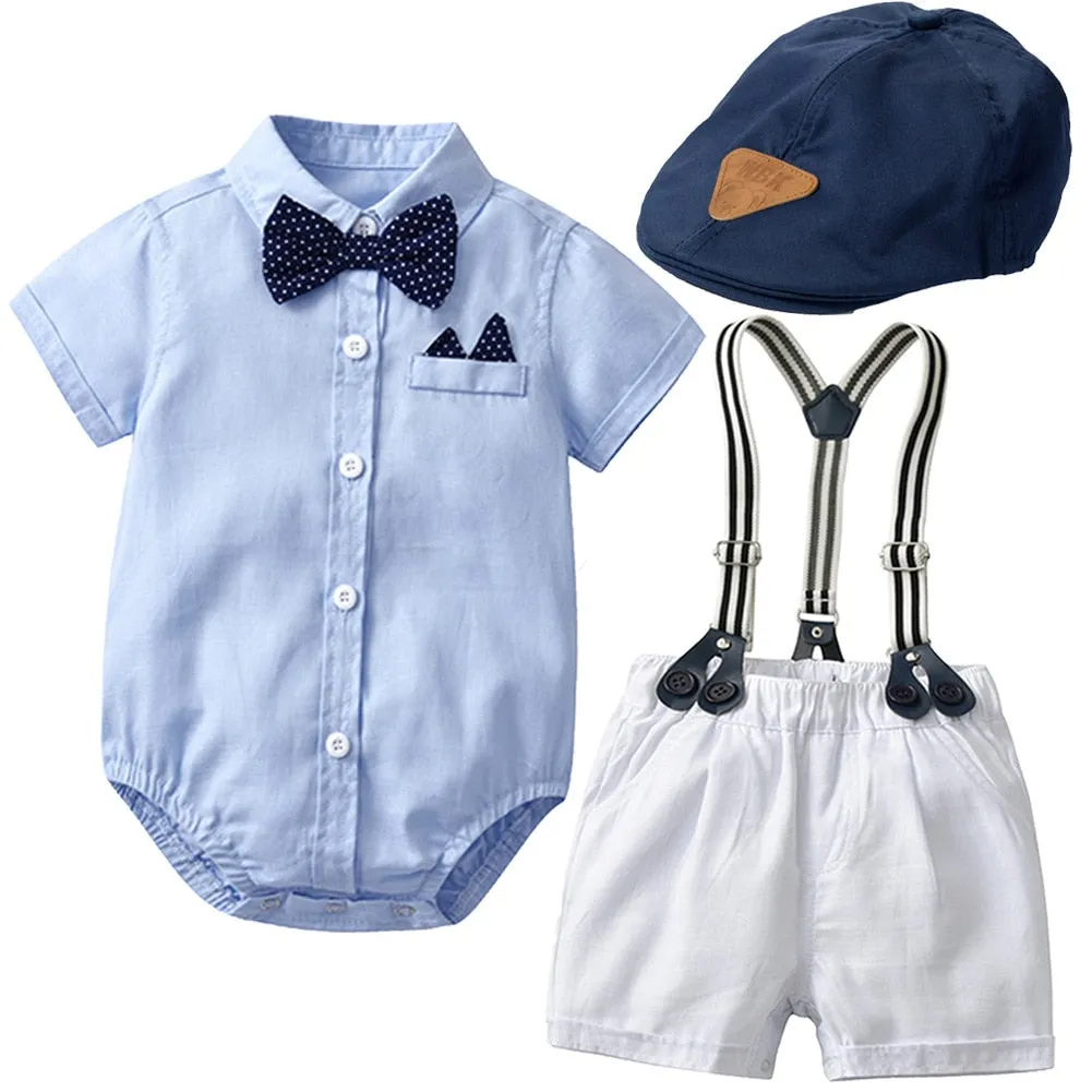 Traje para Niño y Bebe Baby Clothes Autumn Boys Suits New born Gentleman Party Costume Soft Cotton Jumpsuit More Shorts Baptism 