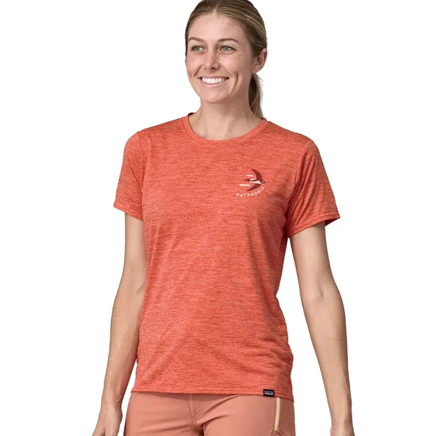 Women's Capilene Cool Daily Graphic Shirt - Lands - Granite Swift: Pimento Red X-Dye