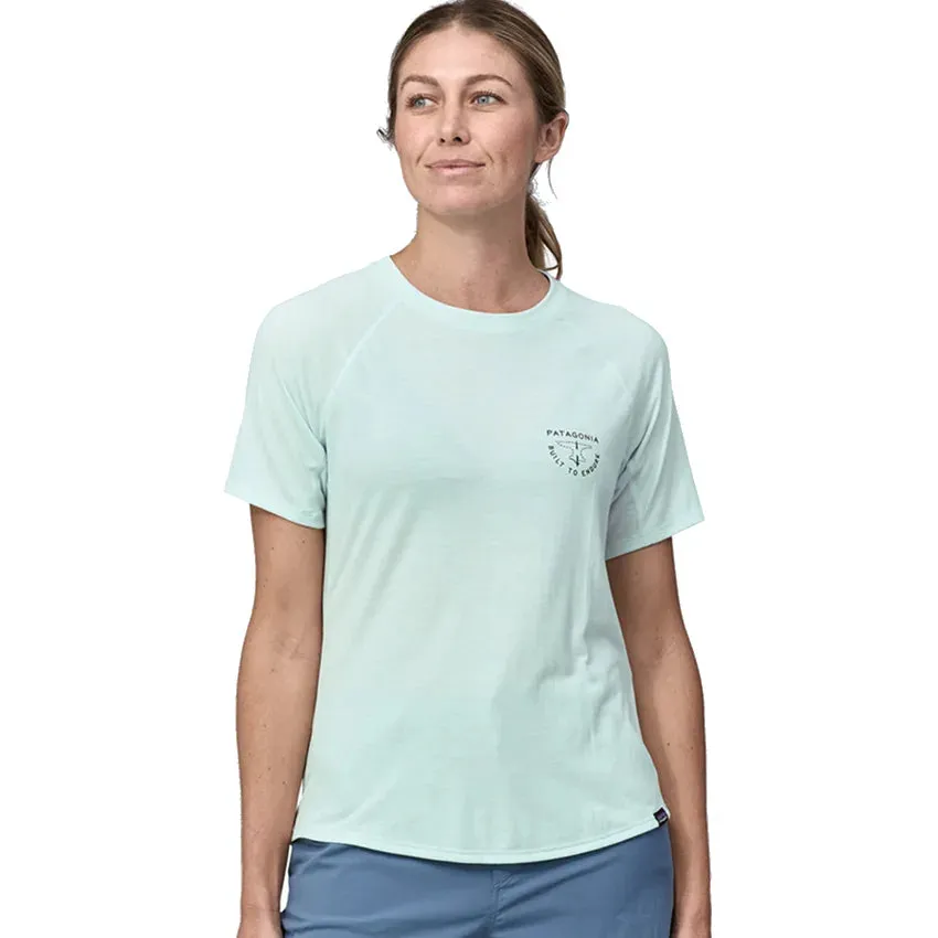 Women's Capilene Cool Trail Graphic Shirt - Forge Mark Crest: Wispy Green