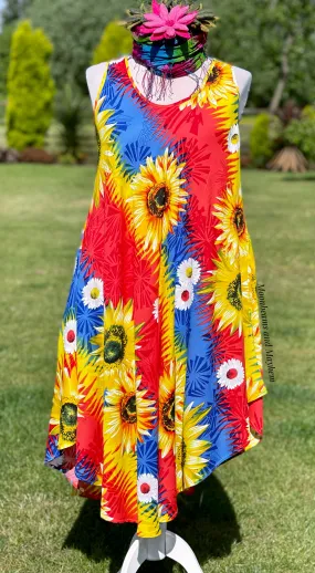 WONDERFUL SUNFLOWER TUNIC / DRESS SIZE M / L XL (SF8)