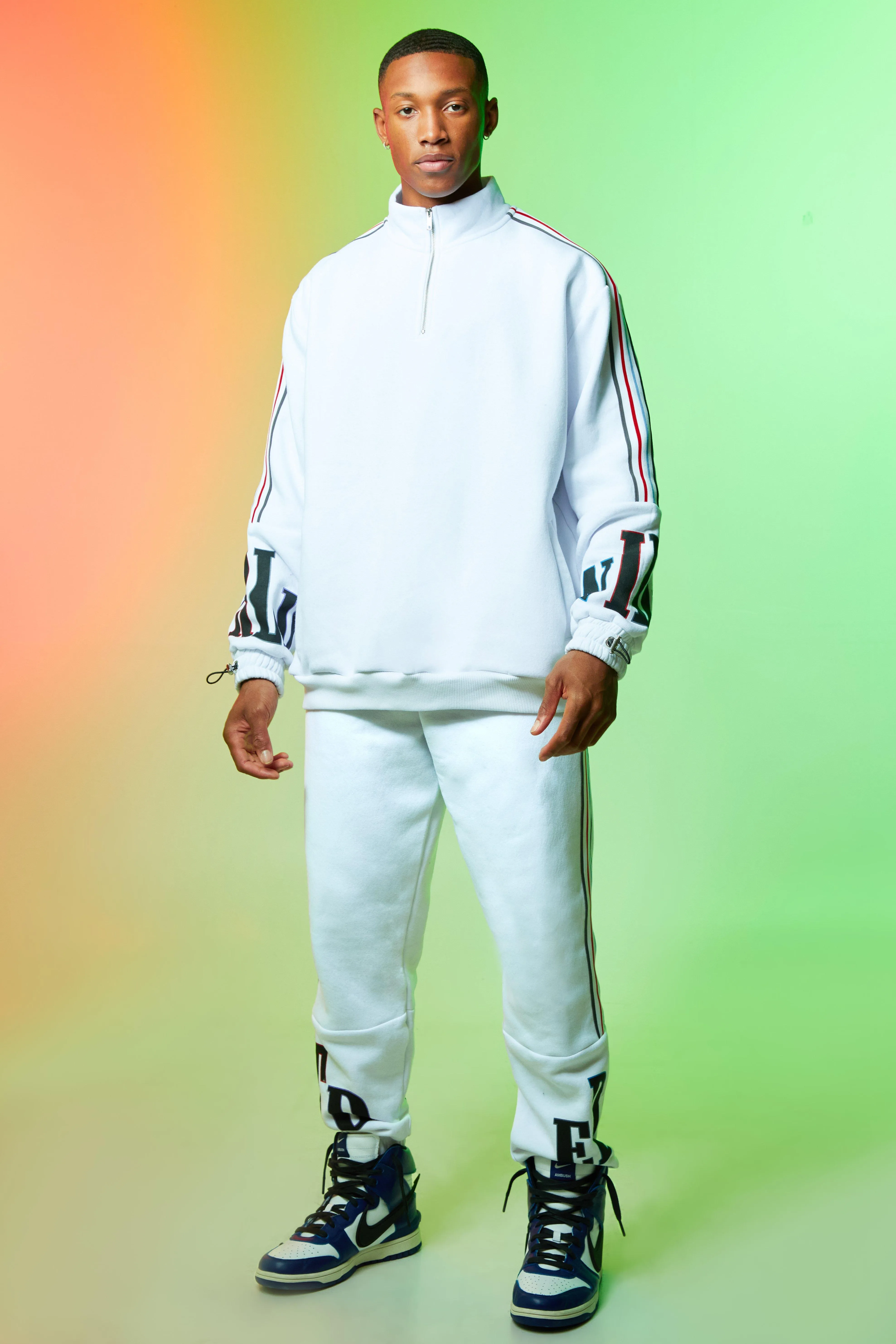 Worldwide Funnel Neck Tracksuit | boohooMAN UK