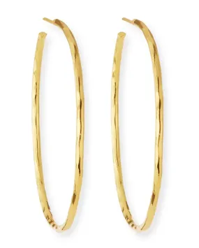 XL Hammered Gold Skinny Hoops